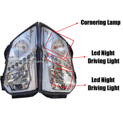 Year 2005- Brightness Headlights for Modern Design foton aumark Truck in Transparent Black