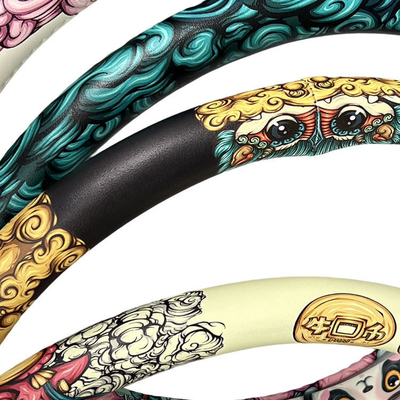 Upgrade Your Car's Interior with -Chic PU Leather Steering Wheel Covers Custom Design