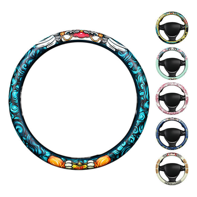 Upgrade Your Car's Interior with -Chic PU Leather Steering Wheel Covers Custom Design